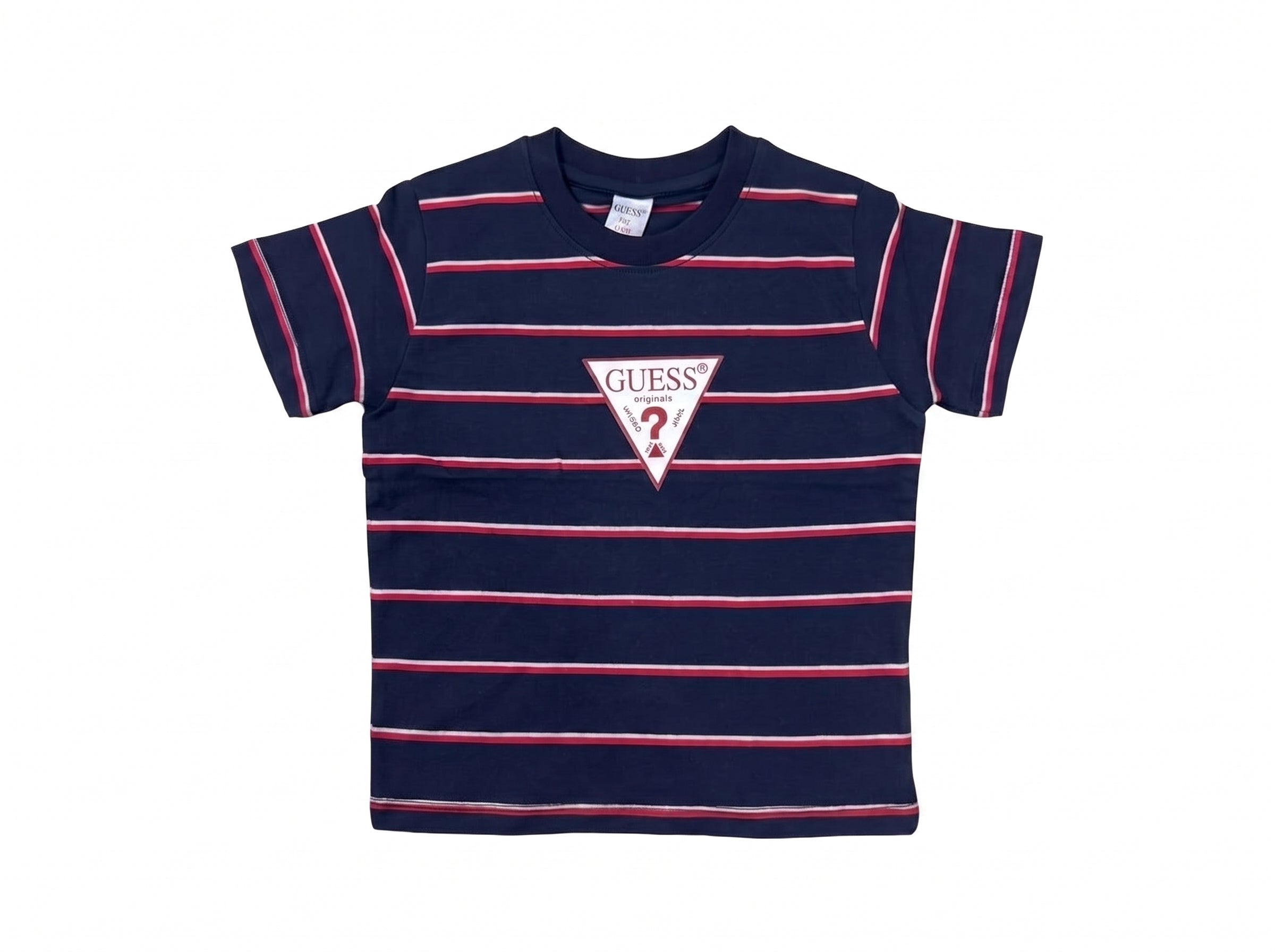 Kids Navy Blue Striped T Shirt Secondary image