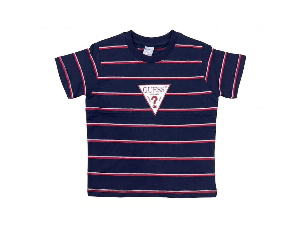 Kids Navy Blue Striped T Shirt